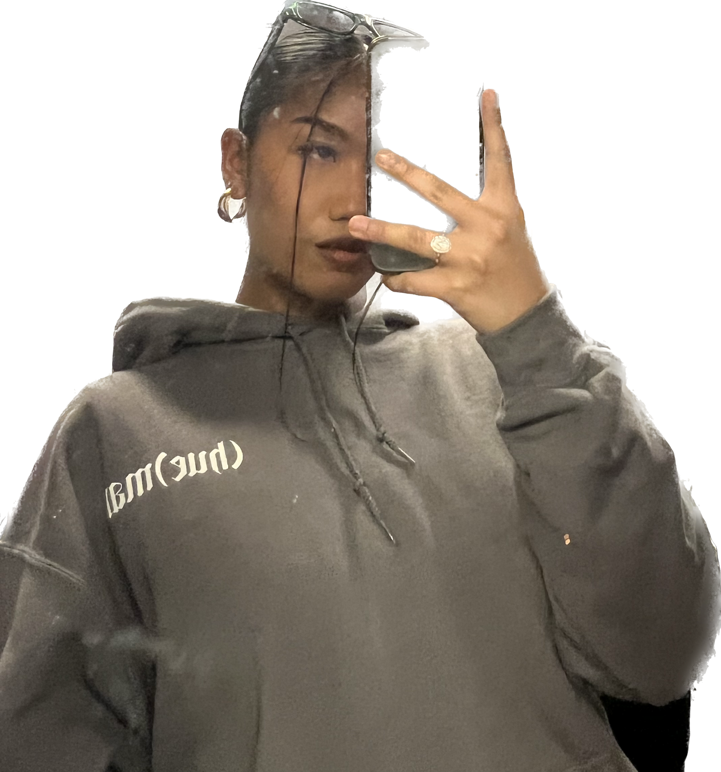 "Be (hue)" Medieval Hoodie (Charcoal/White)