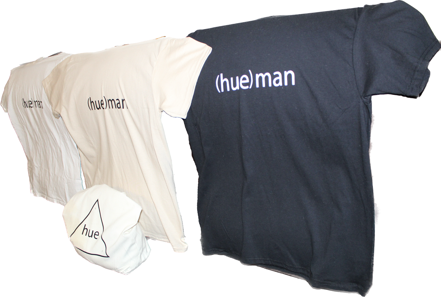 "(hue)man" T-Shirt (Black, Sand, + White)