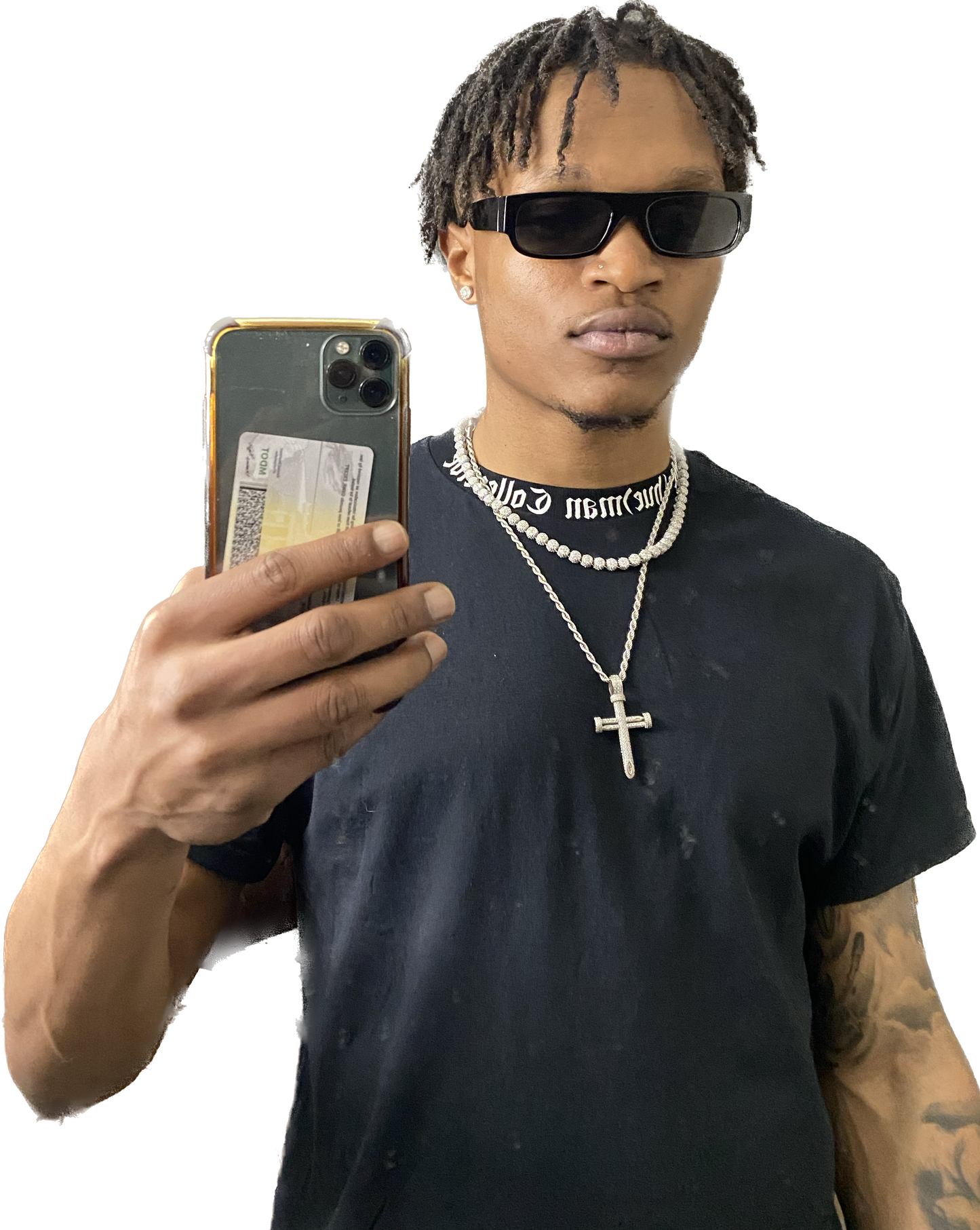 "The (hue)man Collective" Collar Print T-Shirt