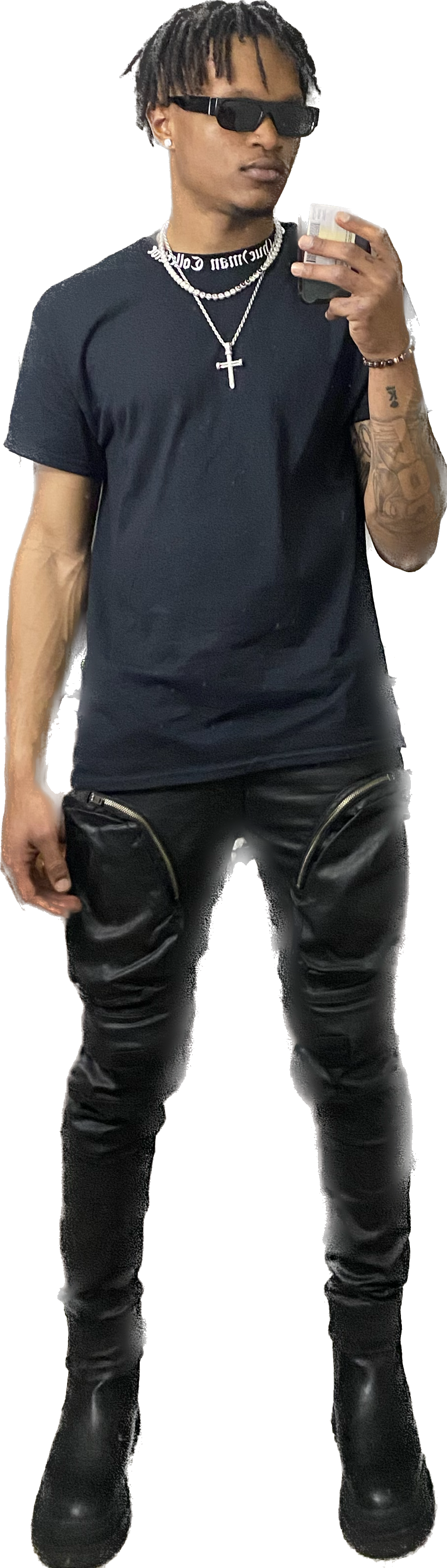 "The (hue)man Collective" Collar Print T-Shirt